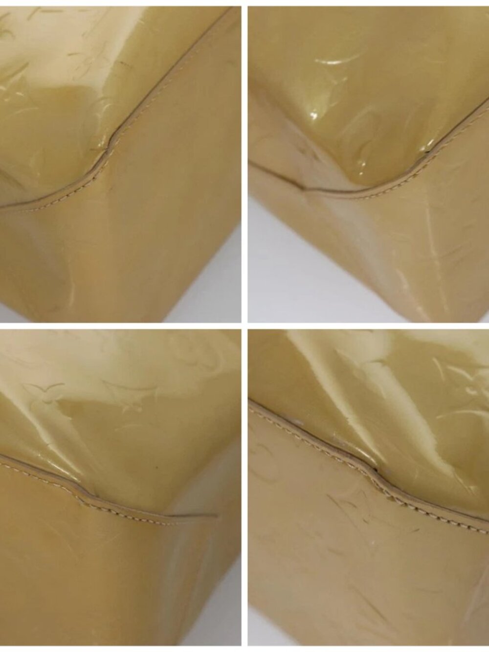 LOUIS VUITTON Monogram Vernis Reade MM Hand Bag Beige M91141 LV Auth sw134 - Picture 15 of 15